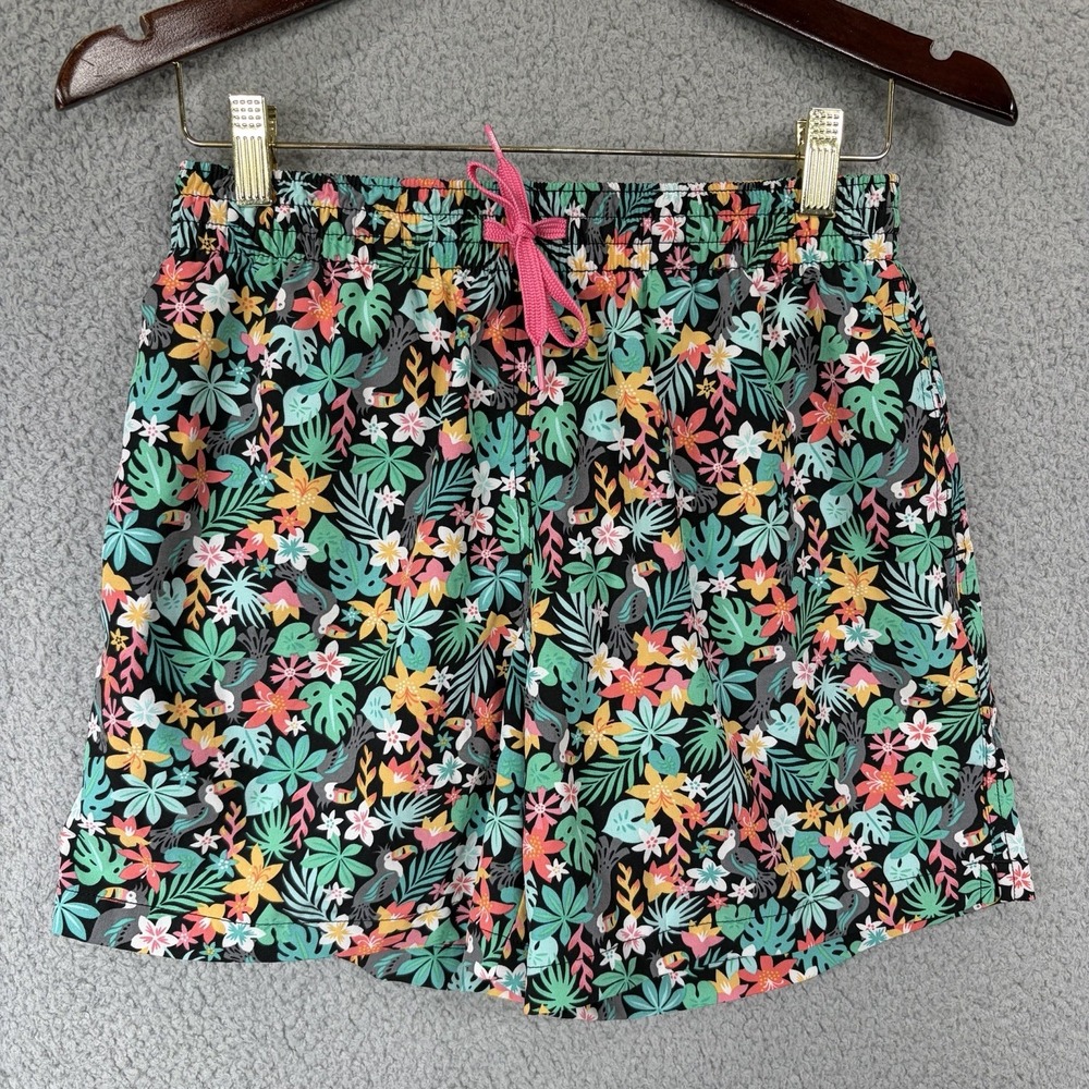 Chubbies Swim Trunks Shorts Mens Medium Floral Tucan 5.5 Inseam Drawstring